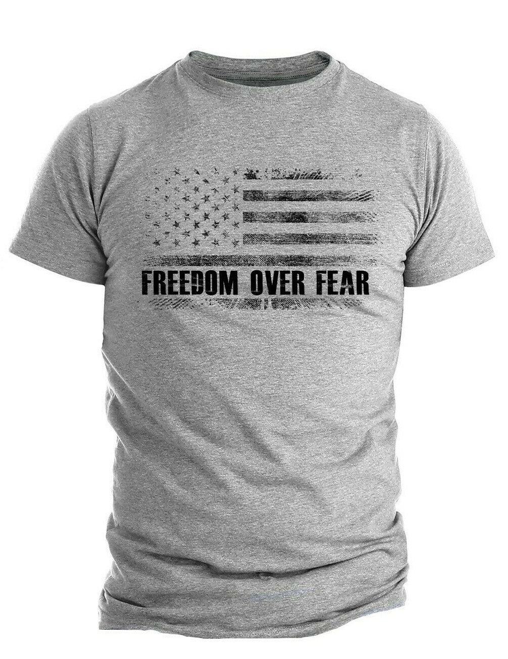 Freedom over Fear Shirt, Conservative USA Flag Tee, Patriotic Shirts for Men