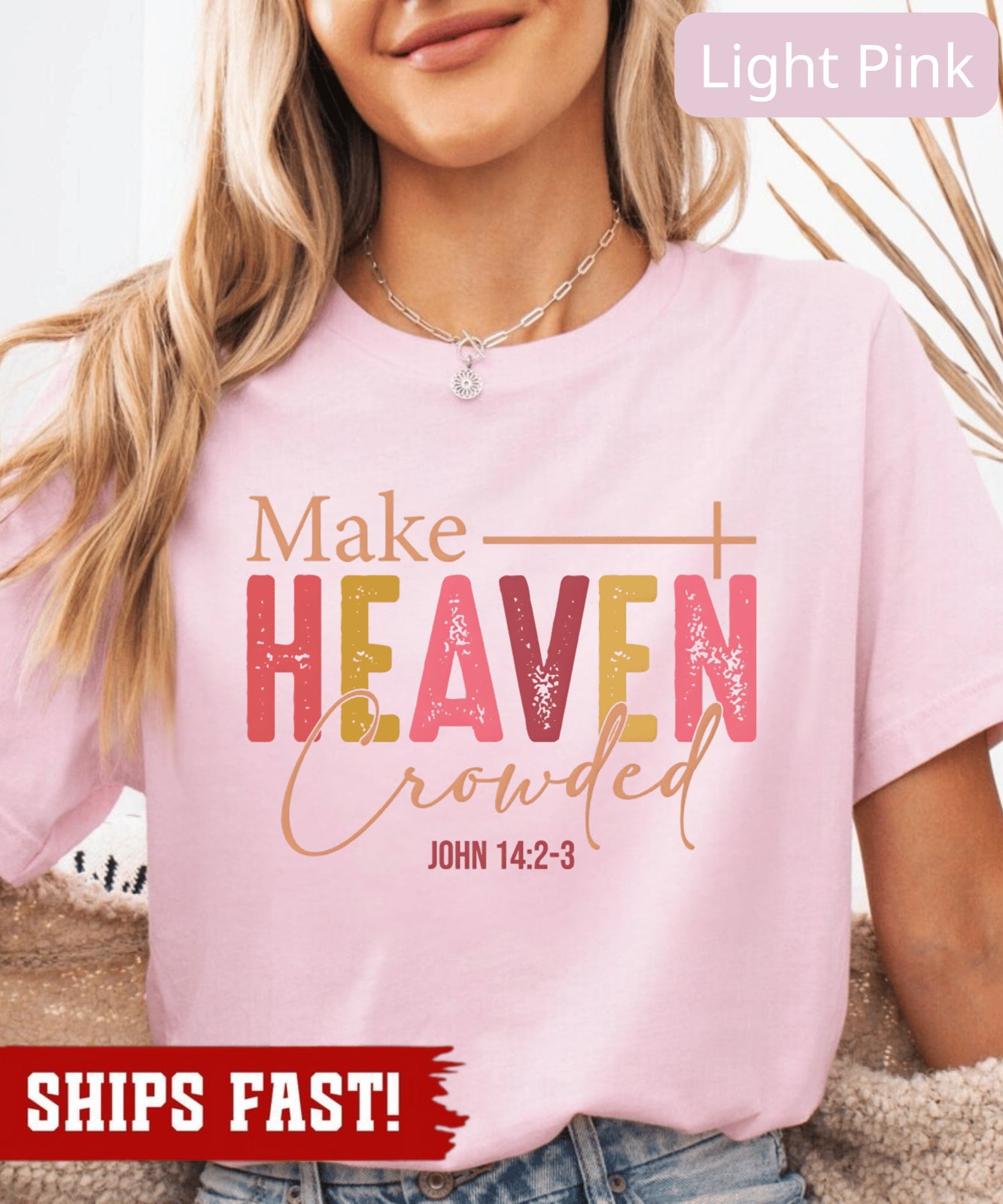 Make Heaven Crowded Shirt Christian Fall Crewneck Faith-Based Christmas Gift For