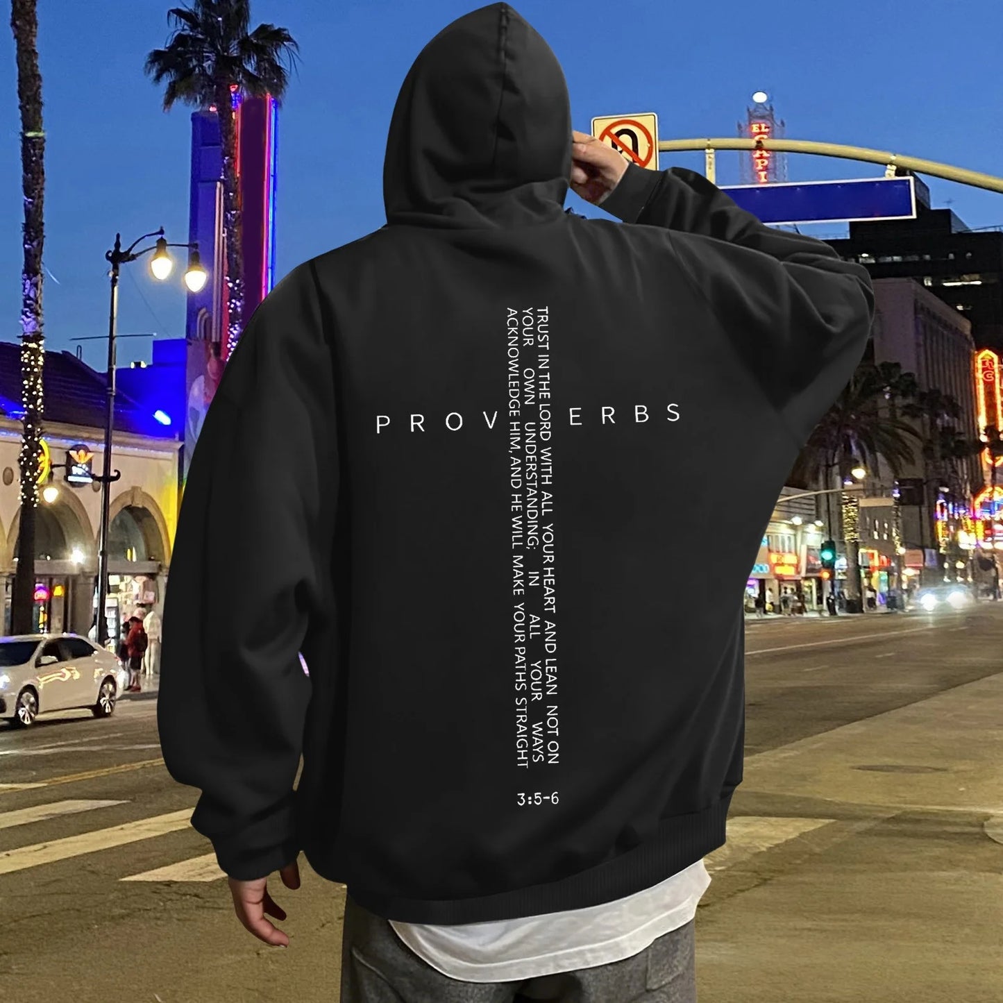 Christian Hoodies for Men God Loves You Inspirational God Sweatshirts Faith Jesus Hoodie Vintage Bible Verse Graphic Pullover Tops Black M
