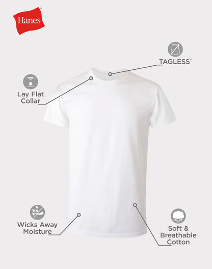 White T-Shirts Undershirts, 6-Pack, Undershirt T-Shirts with Odor Control
