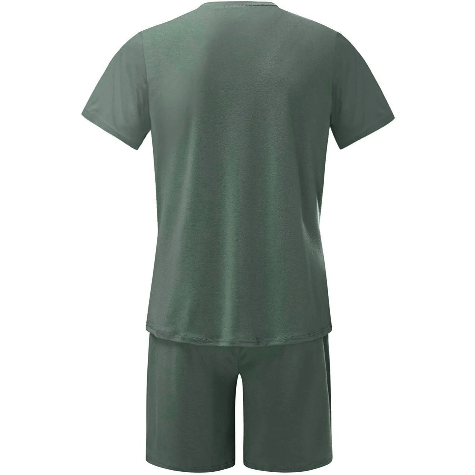 Mens Shorts Set Summer 2 Piece Outfits Casual Solid Shirt and Short Sets Athletic Sportswear Suit Sweatsuit Tracksuits