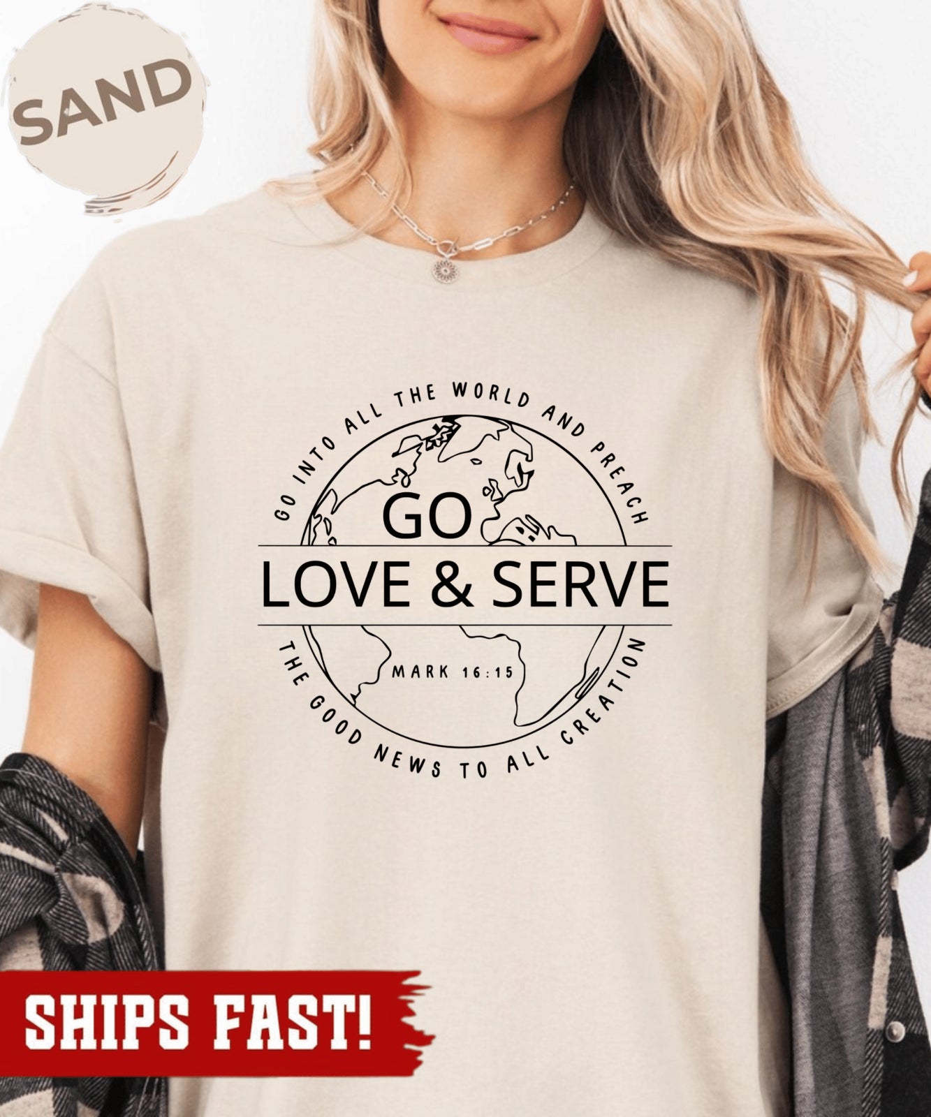 Go Love Serve Shirt: Christian Bible Verse T-Shirt