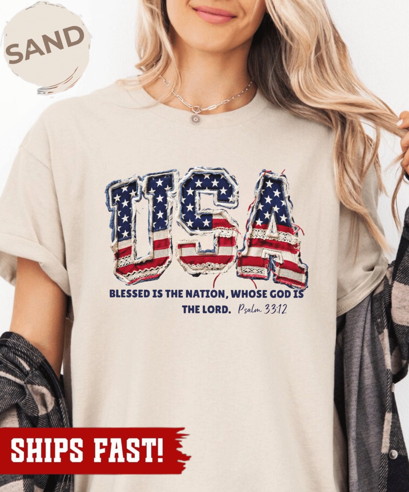 Christian American Flag Tee, 250 Years Patchwork USA Shirt, Patriotic Christian