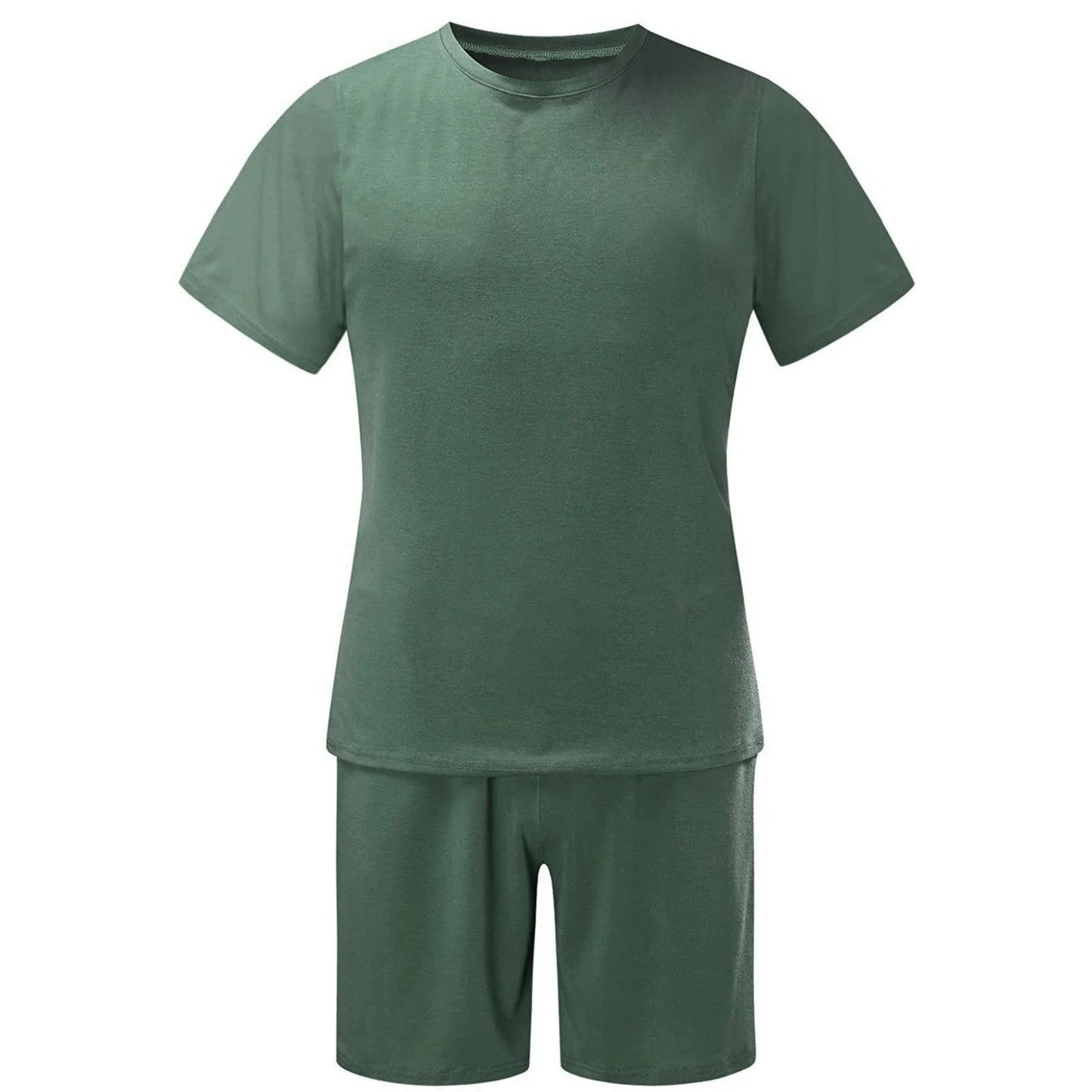 Mens Shorts Set Summer 2 Piece Outfits Casual Solid Shirt and Short Sets Athletic Sportswear Suit Sweatsuit Tracksuits
