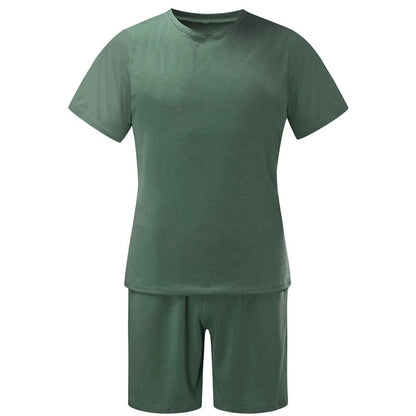 Mens Shorts Set Summer 2 Piece Outfits Casual Solid Shirt and Short Sets Athletic Sportswear Suit Sweatsuit Tracksuits