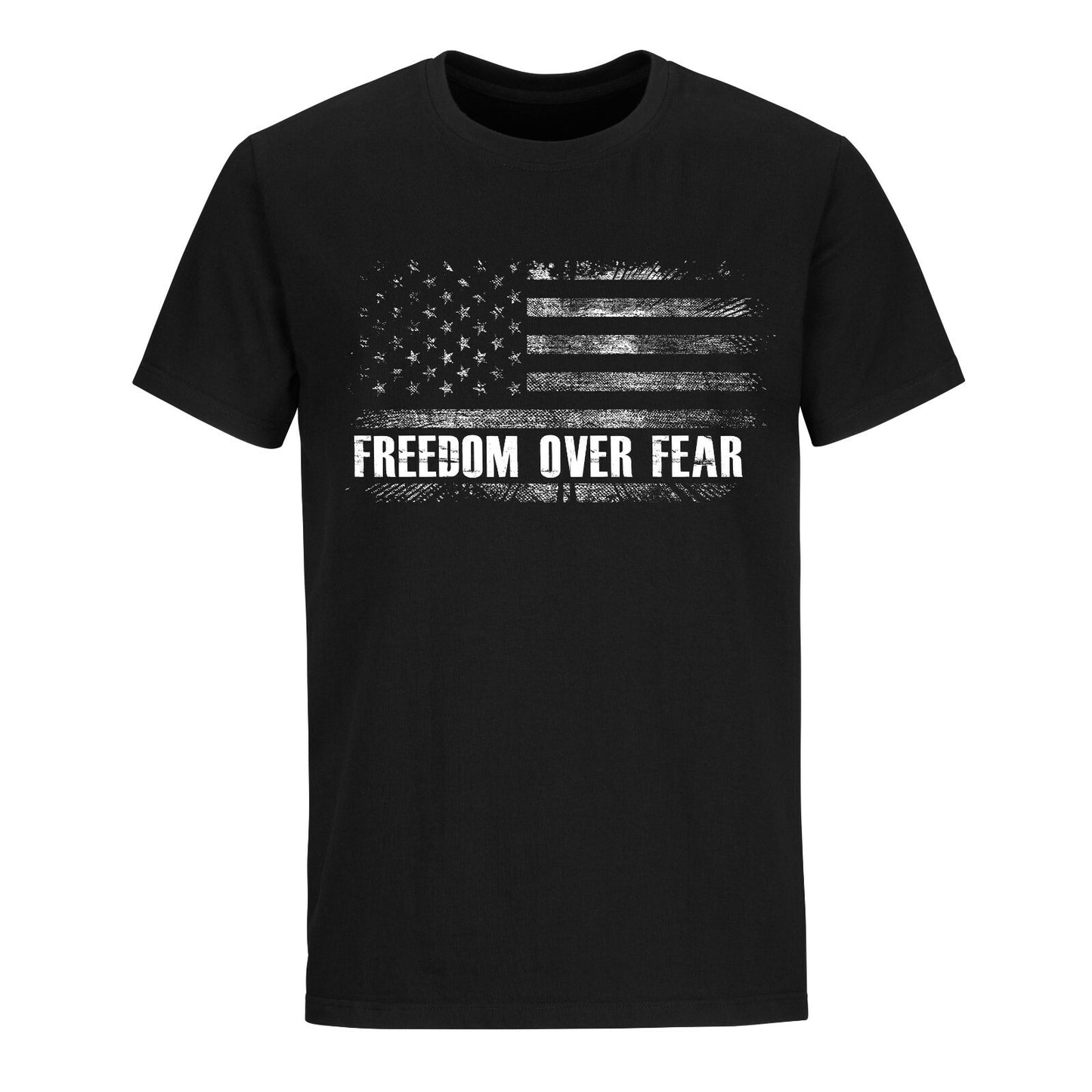 Freedom over Fear Shirt, Conservative USA Flag Tee, Patriotic Shirts for Men