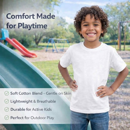 12 Pack Kids Cotton Tshirts Bulk, Wholesale Unisex Children Tees, Lightweight Tshirt Packs for Boys Girls