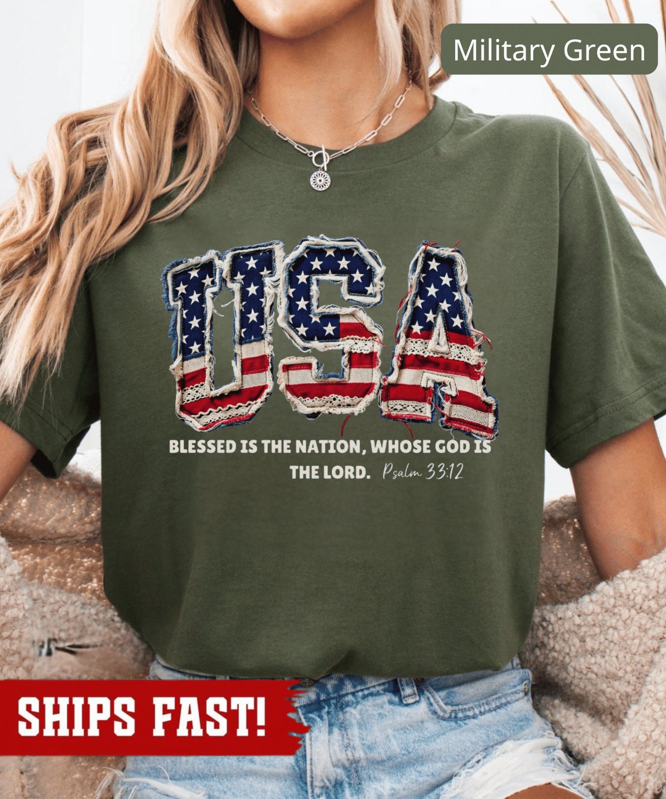 Christian American Flag Tee, 250 Years Patchwork USA Shirt, Patriotic Christian