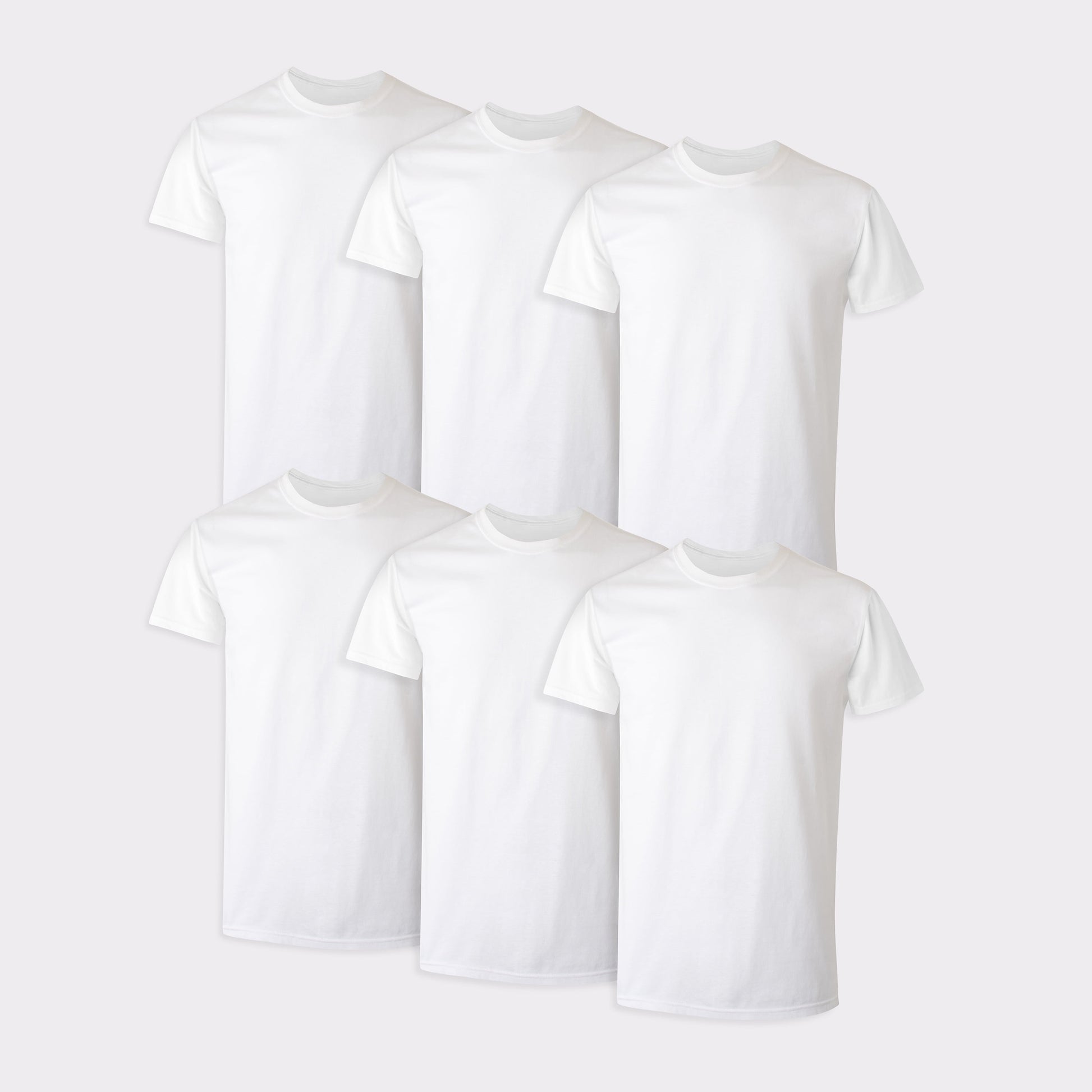 White T-Shirts Undershirts, 6-Pack, Undershirt T-Shirts with Odor Control