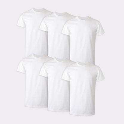 White T-Shirts Undershirts, 6-Pack, Undershirt T-Shirts with Odor Control