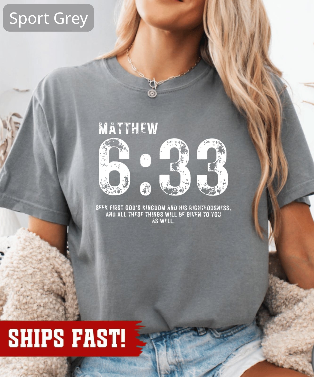 Matthew 6:33 Shirt, Seek First the Kingdom Tee, Bible Verse Tee, Christian Faith