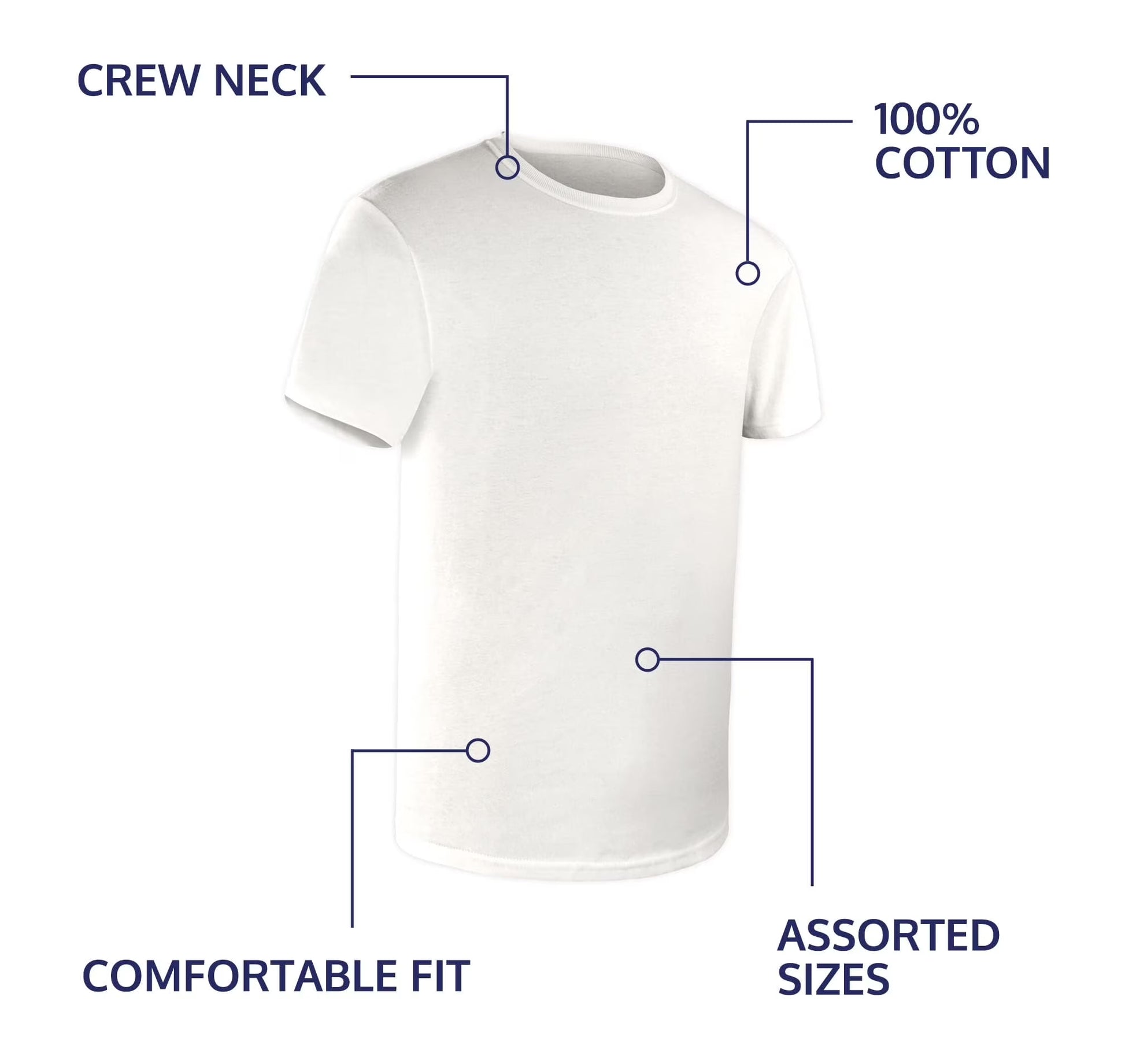 12 Pack Kids Cotton Tshirts Bulk, Wholesale Unisex Children Tees, Lightweight Tshirt Packs for Boys Girls