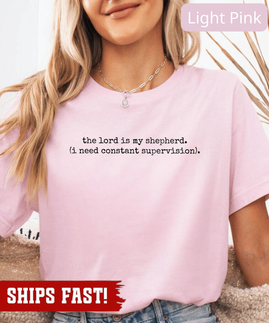 The Lord Is My Shepherd I Need Constant Supervision Faith T-Shirt, Funny Christi