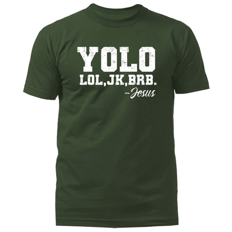 YOLO Lol Jk Brb Jesus Christian Easter Funny Faith Humor T-Shirt