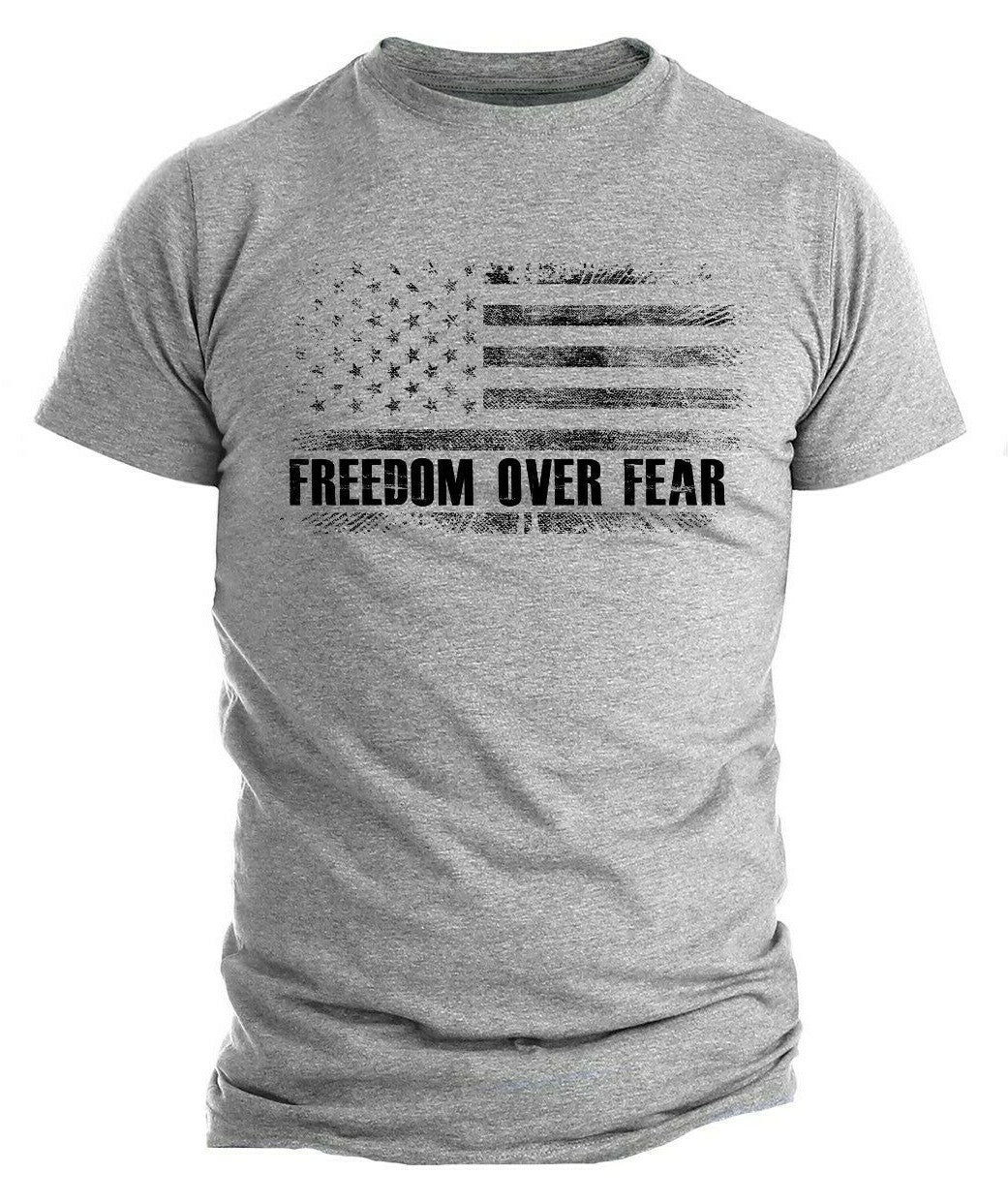 Freedom over Fear Shirt, Conservative USA Flag Tee, Patriotic Shirts for Men