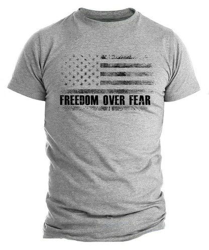 Freedom over Fear Shirt, Conservative USA Flag Tee, Patriotic Shirts for Men