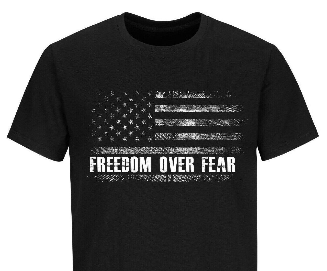 Freedom over Fear Shirt, Conservative USA Flag Tee, Patriotic Shirts for Men