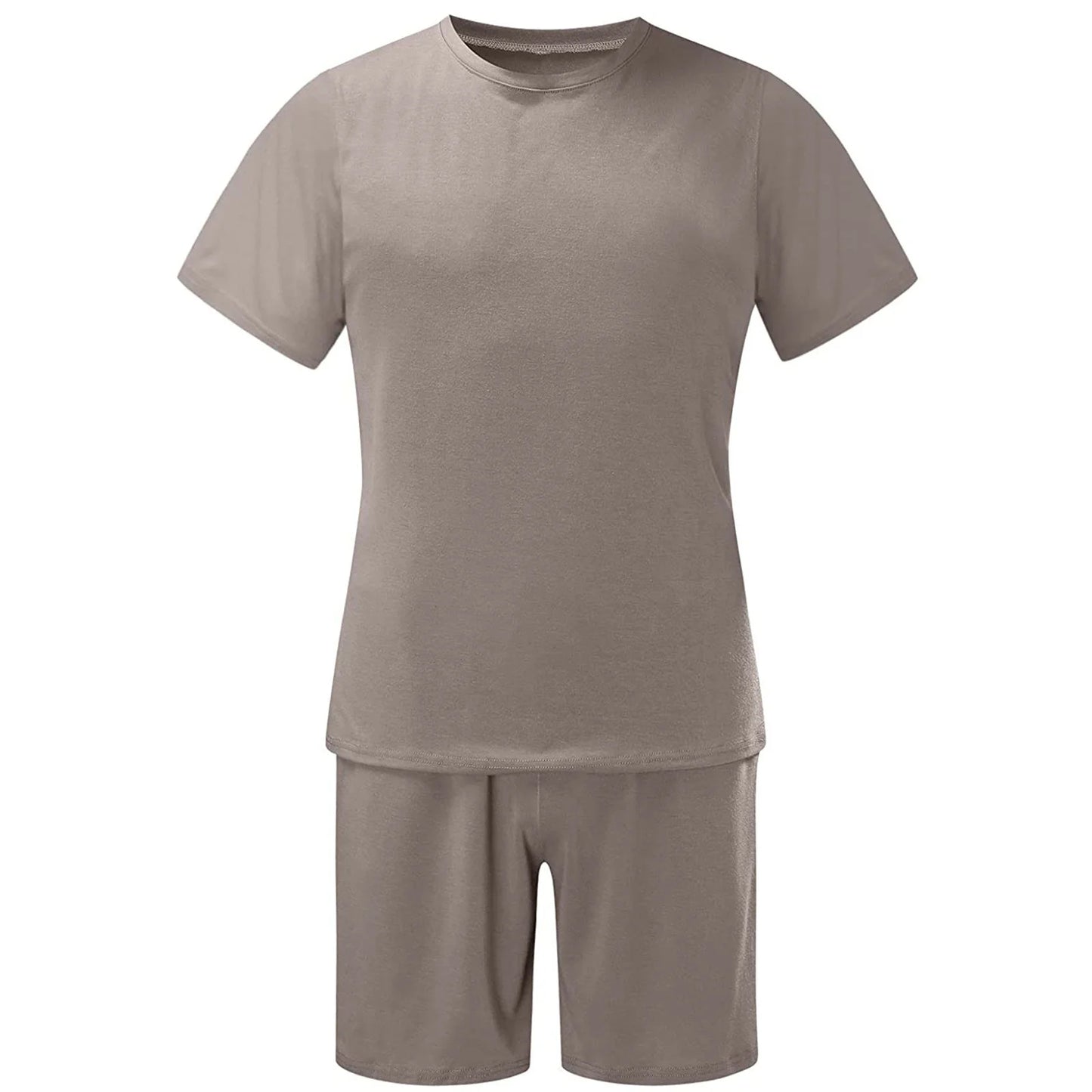 Mens Shorts Set Summer 2 Piece Outfits Casual Solid Shirt and Short Sets Athletic Sportswear Suit Sweatsuit Tracksuits